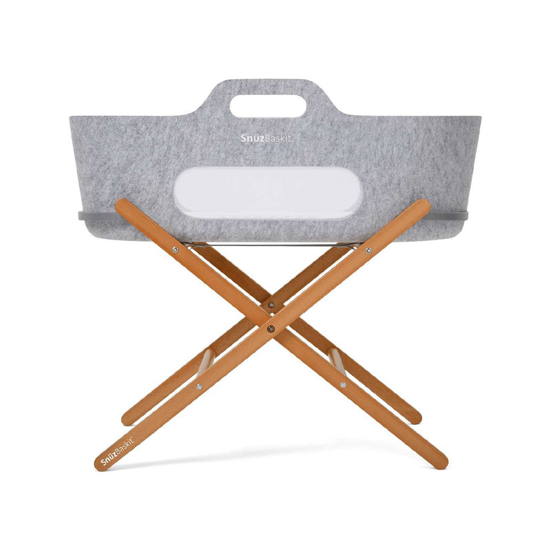 SnuzBaskit Moses Basket and Stand Set Grey Natural, UK version