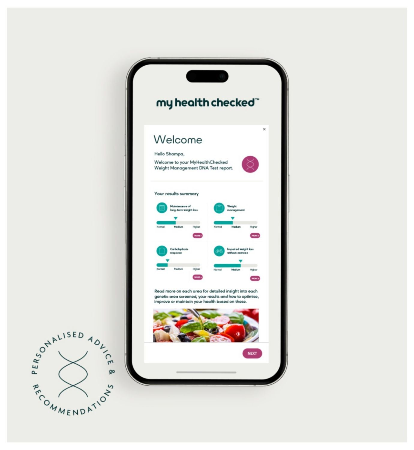 MyHealthChecked weight management DNA test kit - British product