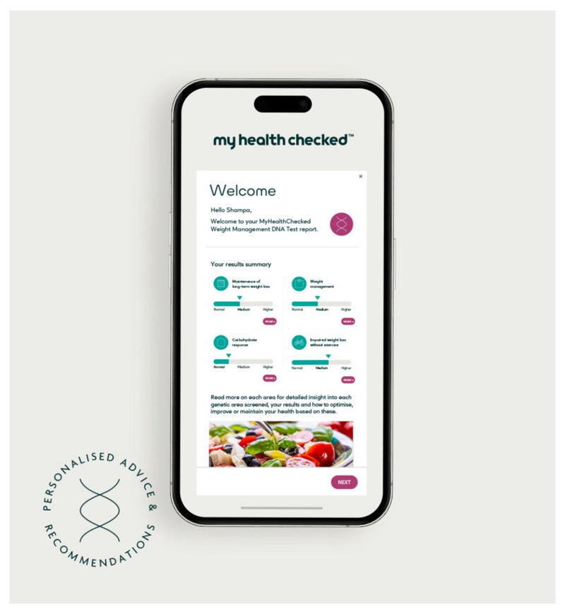 MyHealthChecked weight management DNA test kit - British product
