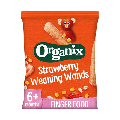 Boots Organix Strawberry Weaning Wands Organic Baby Puffs 25g- Buy online at McGrocer