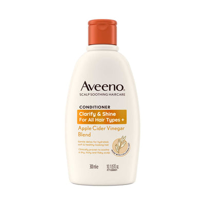 بلسم Aveeno Clarify and Shine Plus Apple Cider Vinegar لجميع أنواع الشعر 300 مل