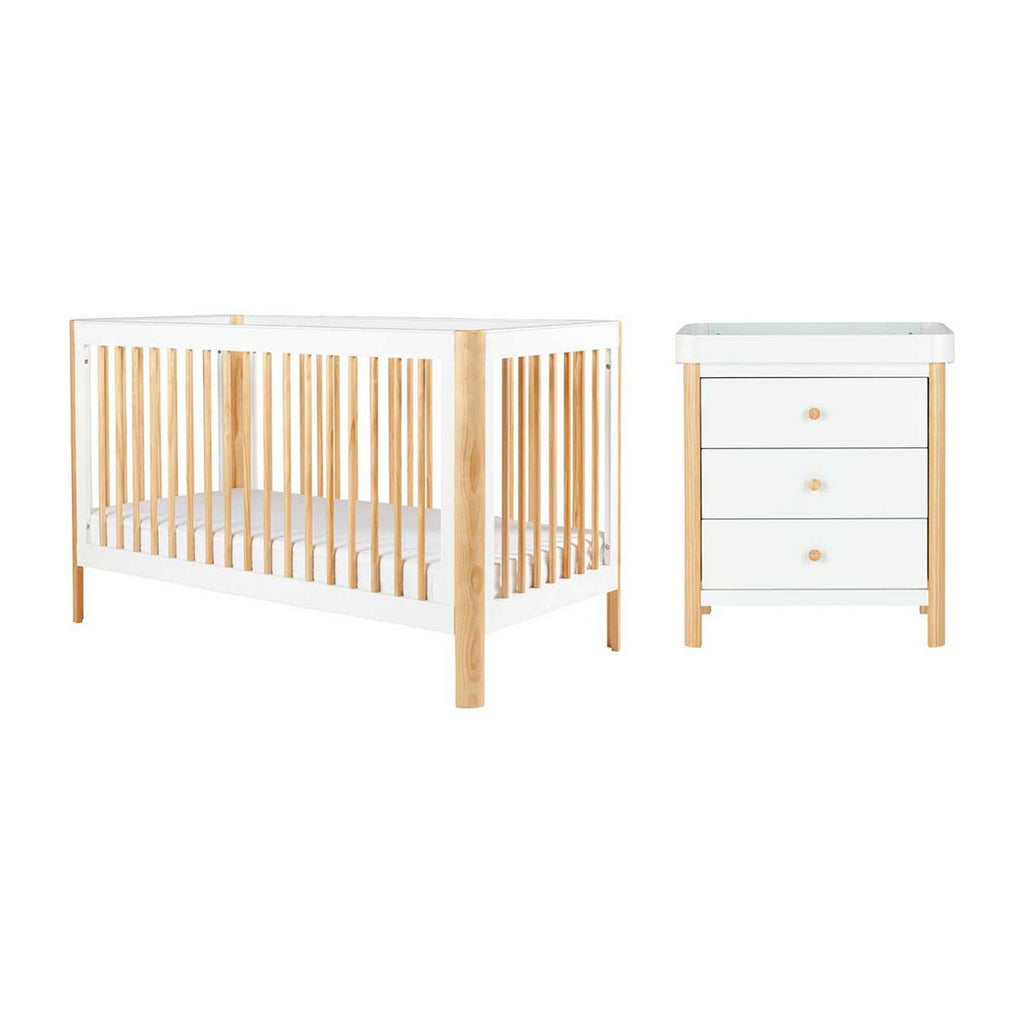 Tenby Cot Bed and Changing Unit - Scandi White