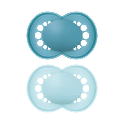 Boots MAM Original Pure Soother 16+ Months 2 Pack Plain Blue- Buy online at McGrocer