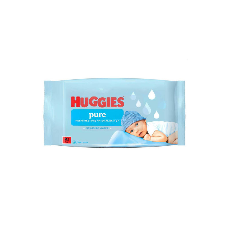 Huggies Pure baby wipes 0% plastic 48s - British product