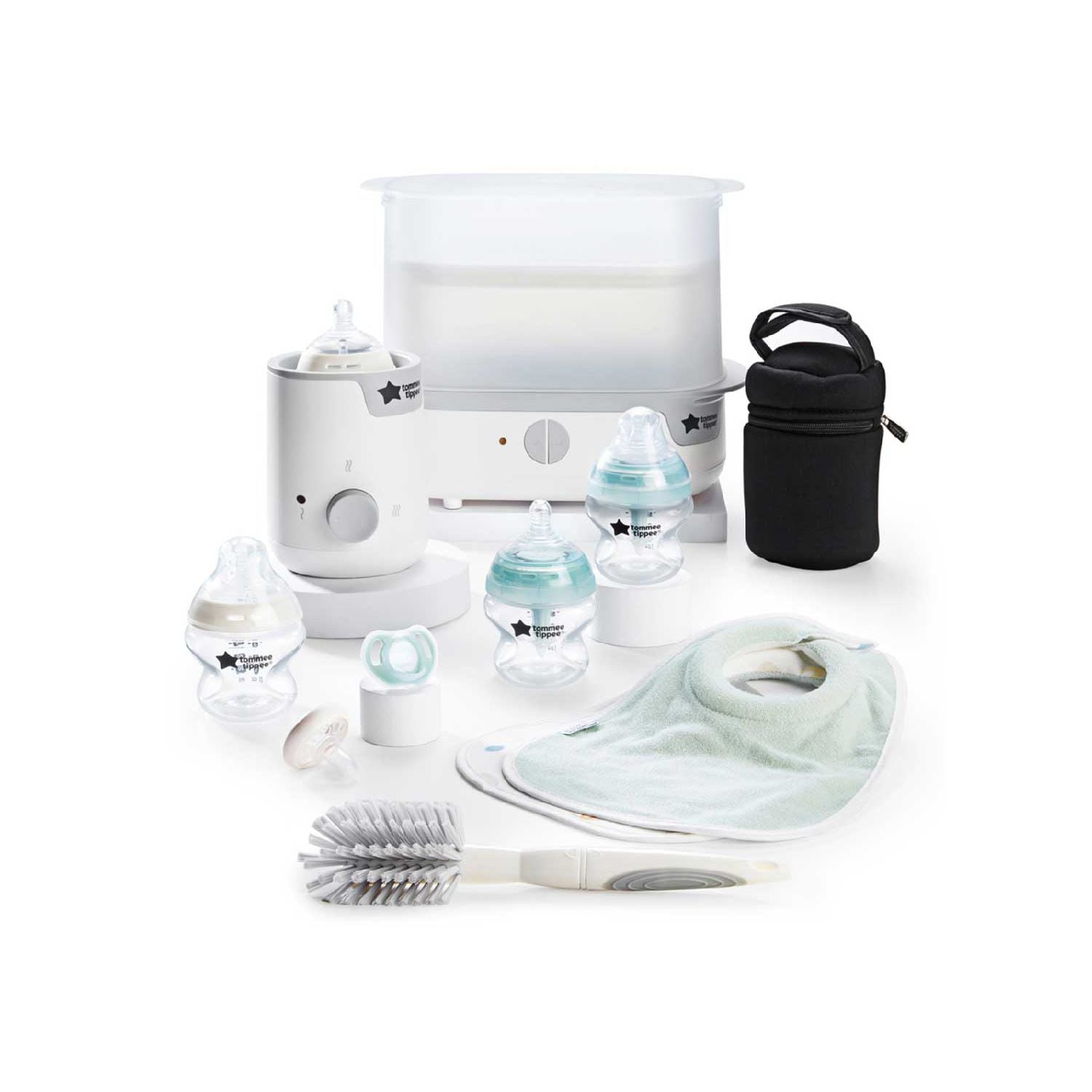 Tommee Tippee Complete Feeding Set with steriliser and bottles - British product