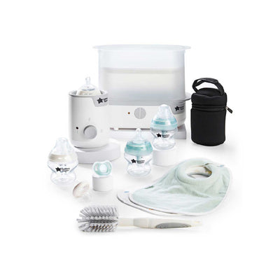Boots Tommee Tippee Complete Baby Feeding Set with Steam Steriliser, Bottle Warmer and Bottle Bag, White- Buy online at McGrocer