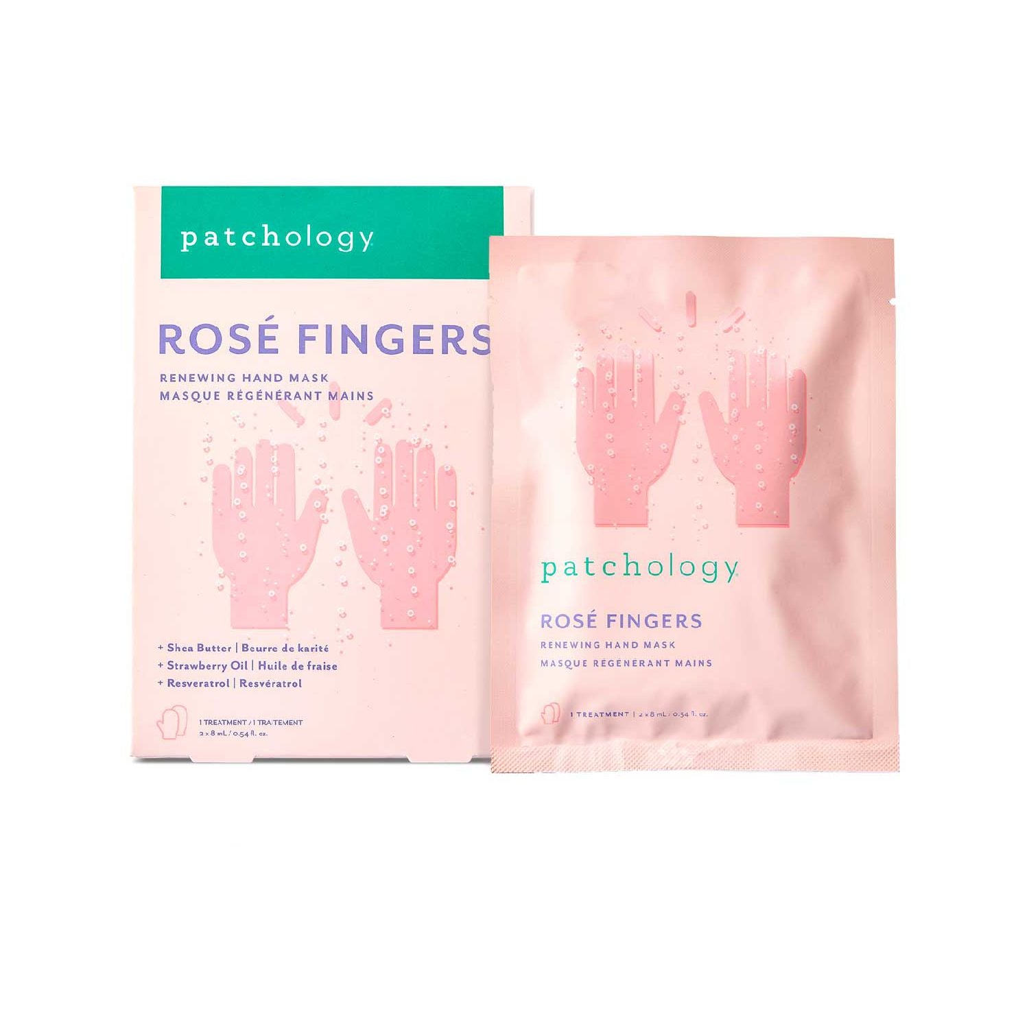 Patchology Rosé Fingers Hand Mask Pretty In Pink (British brand)