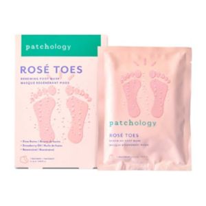 Patchology Rosé Toes Renewing Foot Mask, imported from the UK