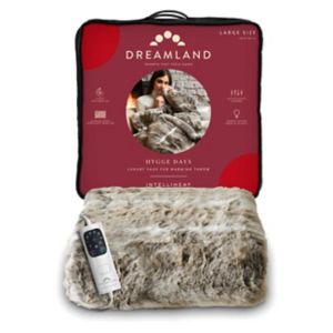 Dreamland Intelliheat Kunstfell-Heizdecke Alaskan Husky Elektrische Decke 120cm x 160cm