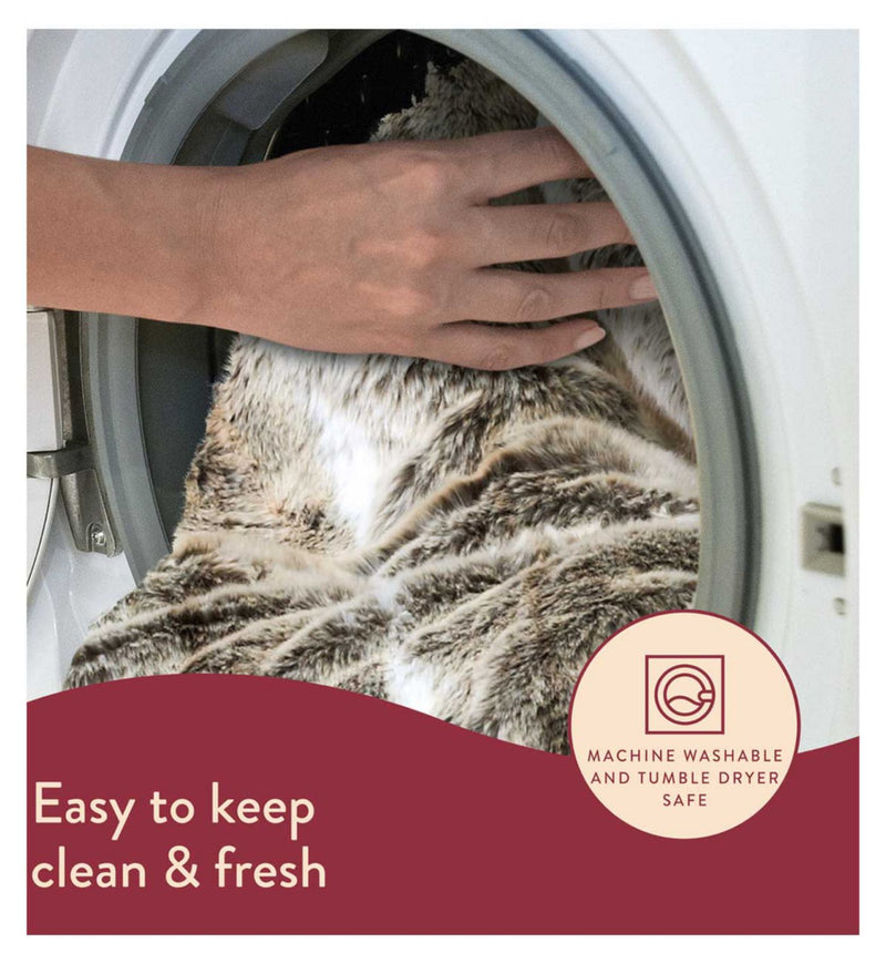 Dreamland Intelliheat warming throw Alaskan Husky faux fur 120cm x 160cm - British product