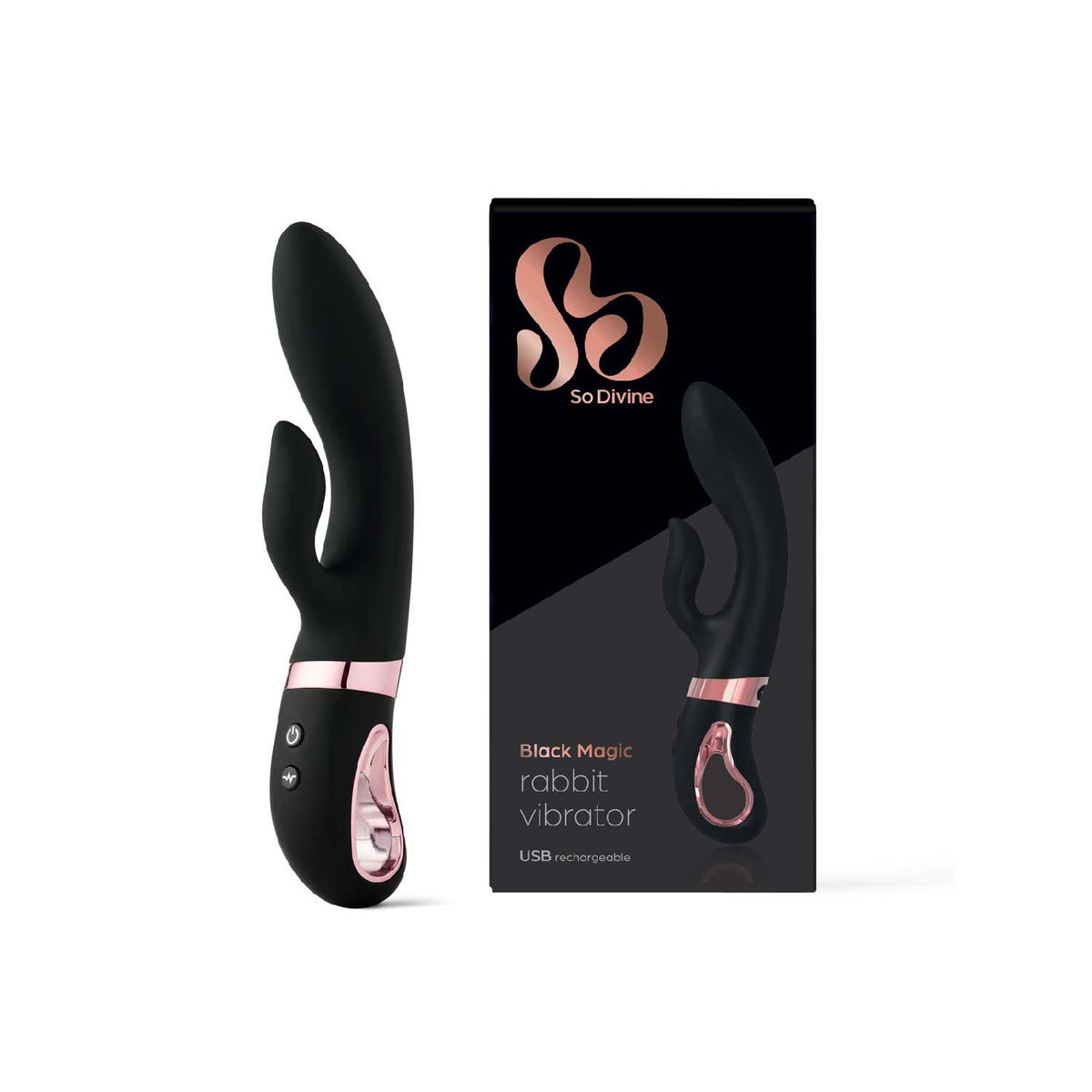 So Divine Black Magic Rabbit Vibrator silicone toy - British product