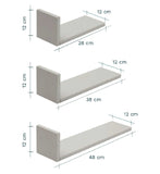 Tutti Bambini L-shaped wall shelves set of three dove grey (British brand)