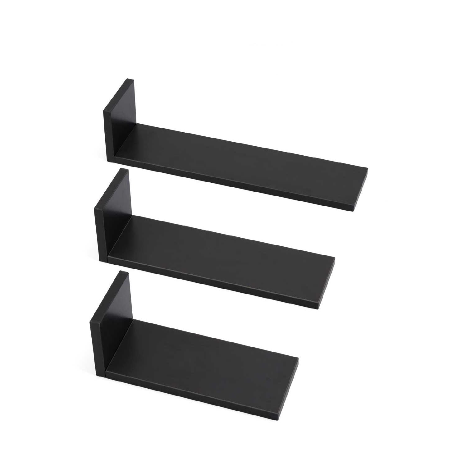Tutti Bambini Rio Set of Three L-Shaped Wall Shelves - Slate Grey