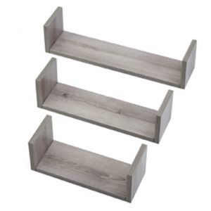Juego de tres estantes de pared en forma de U Tutti Bambini Modena, color gris ceniza.