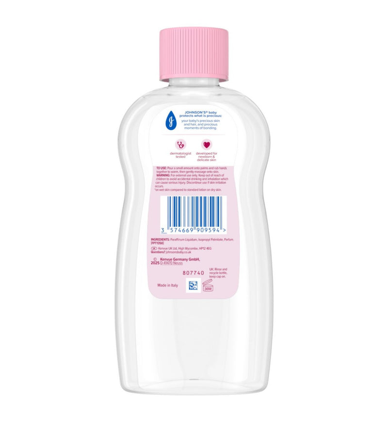 Johnson's baby oil 200ml for delicate skin, imported from the UK