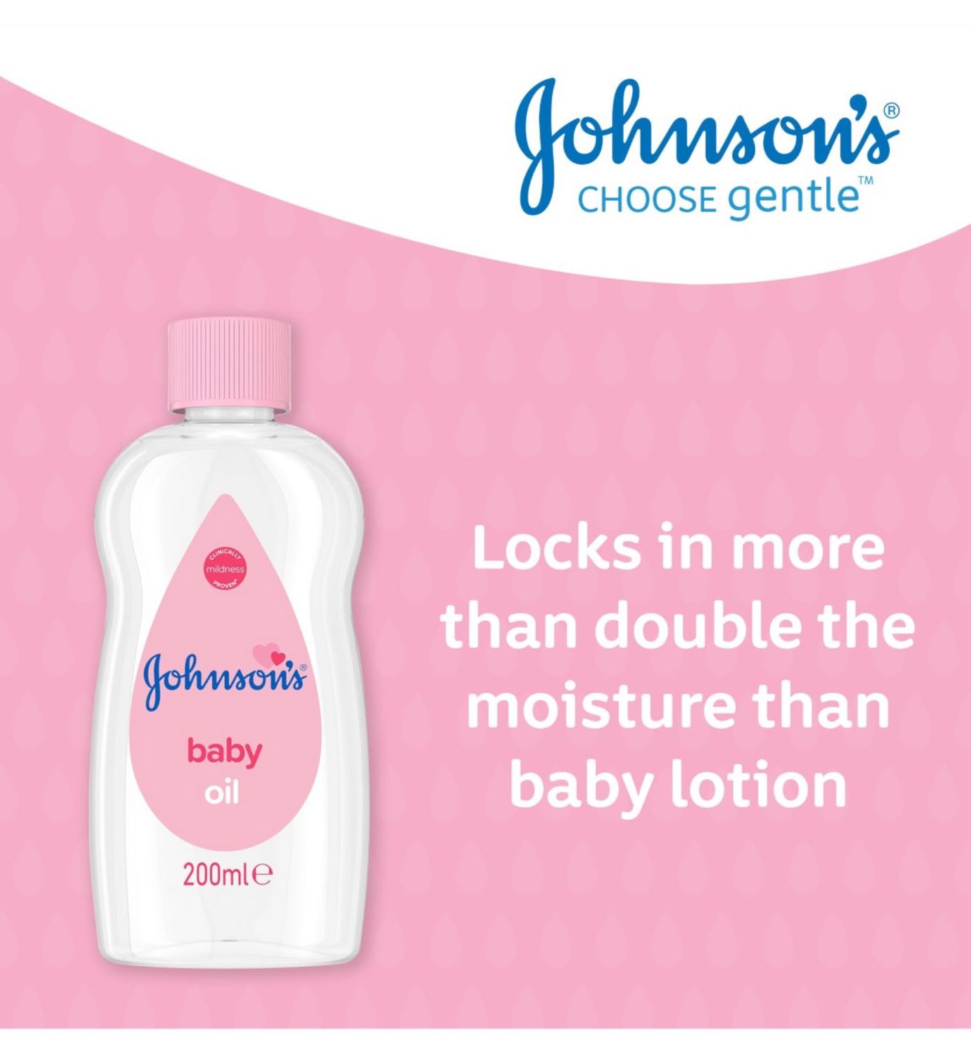Johnson's baby oil 200ml for delicate skin, imported from the UK