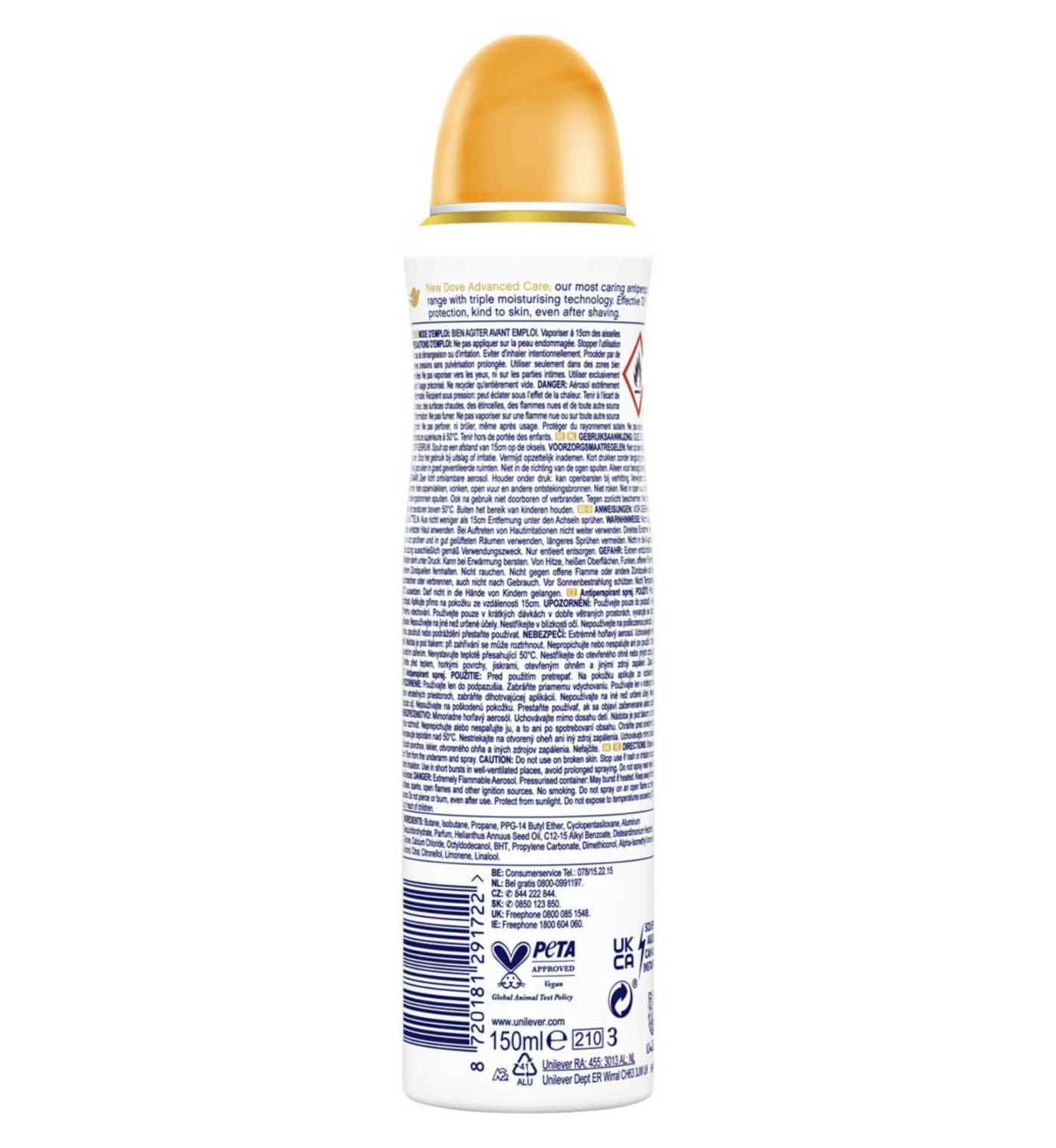 Dove Anti-Perspirant Spray Passion Fruit & Lemongrass 150ml - British product