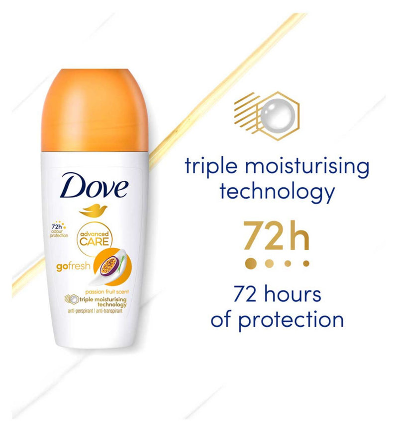 Dove Antitranspirant Roll-on Passionsfrucht 50 ml - Britisches Produkt