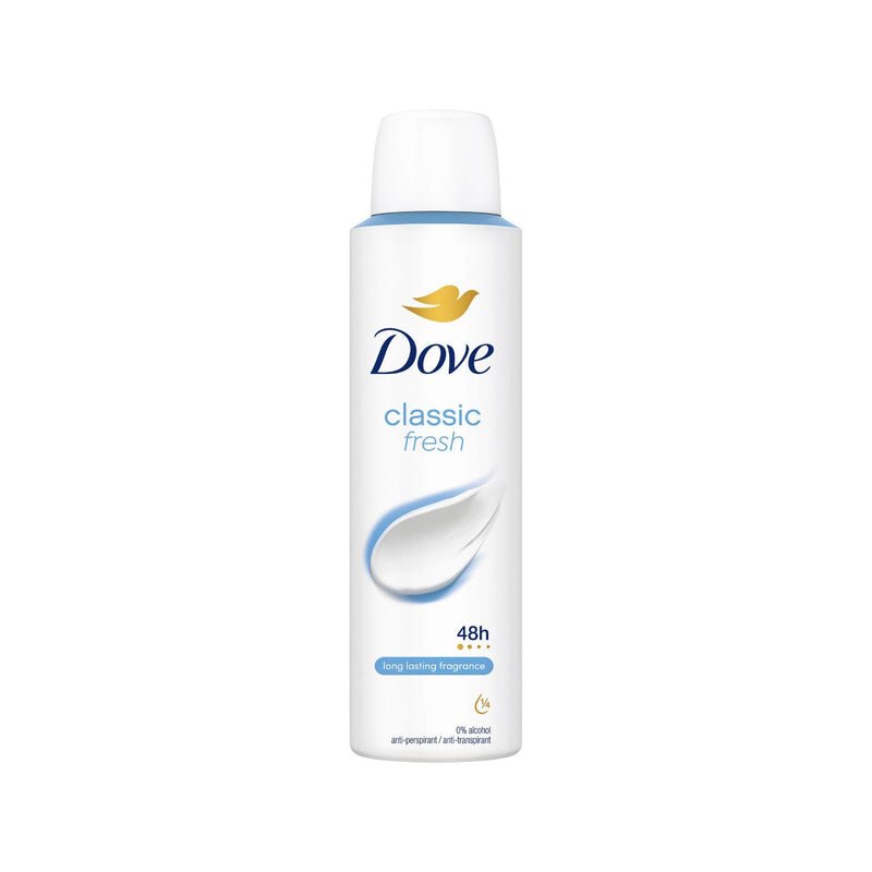 Dove anti-perspirant aerosol Classic 150ml, imported from the UK
