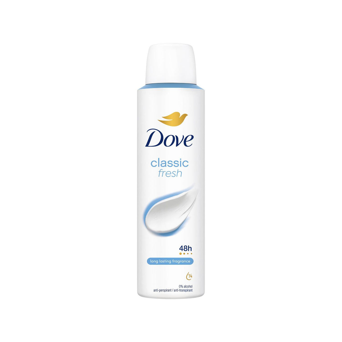 Dove anti-perspirant aerosol Classic 150ml, imported from the UK