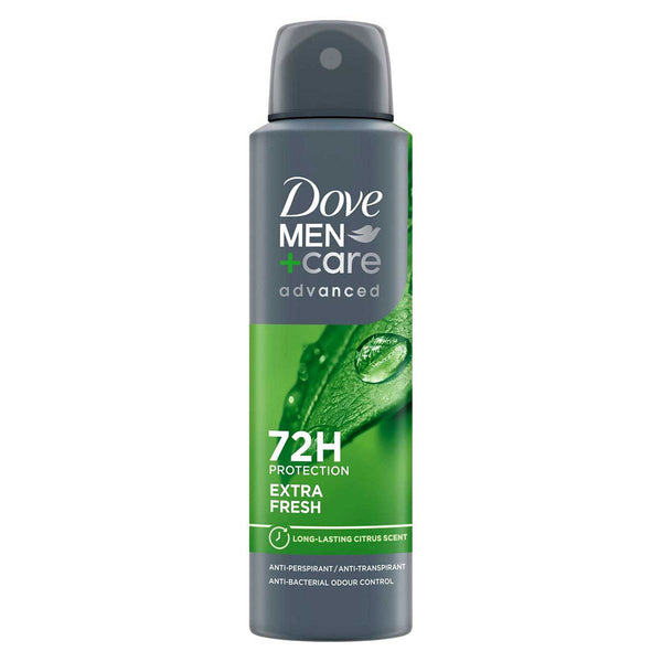 Dove Men+Care Advanced Extra Fresh Deodorant Anti-Perspirant with 1/4moisturising cream for 72hr sweat & odour protection 150ml