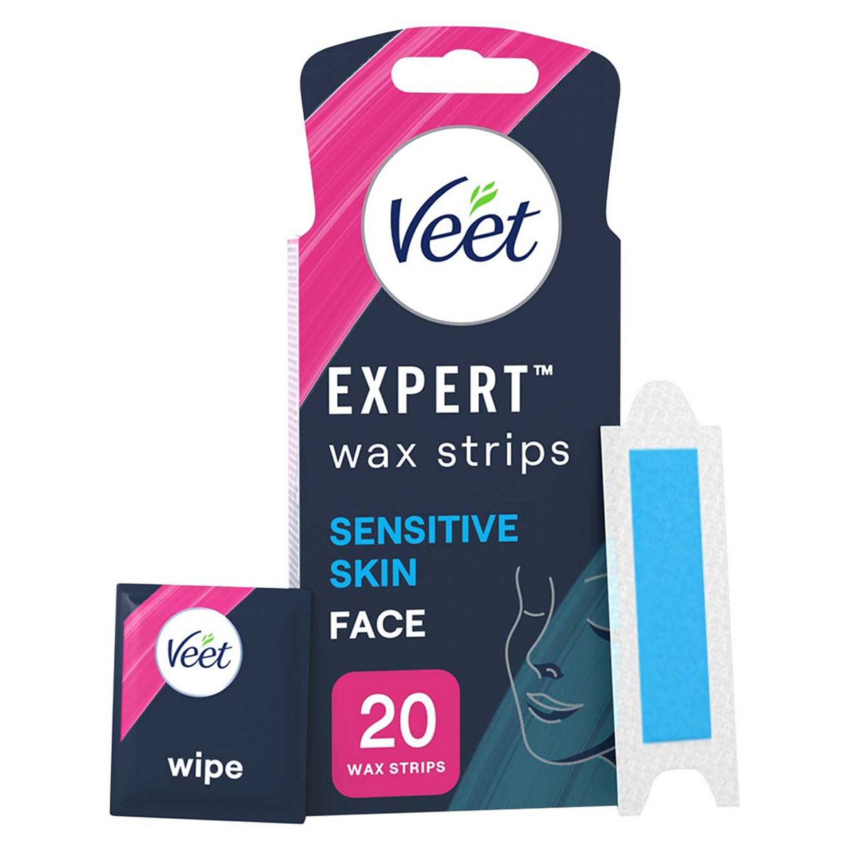 Veet Expert Wax Strips Face Sensitive Skin Hair Removal - 20s GOODS Boots   