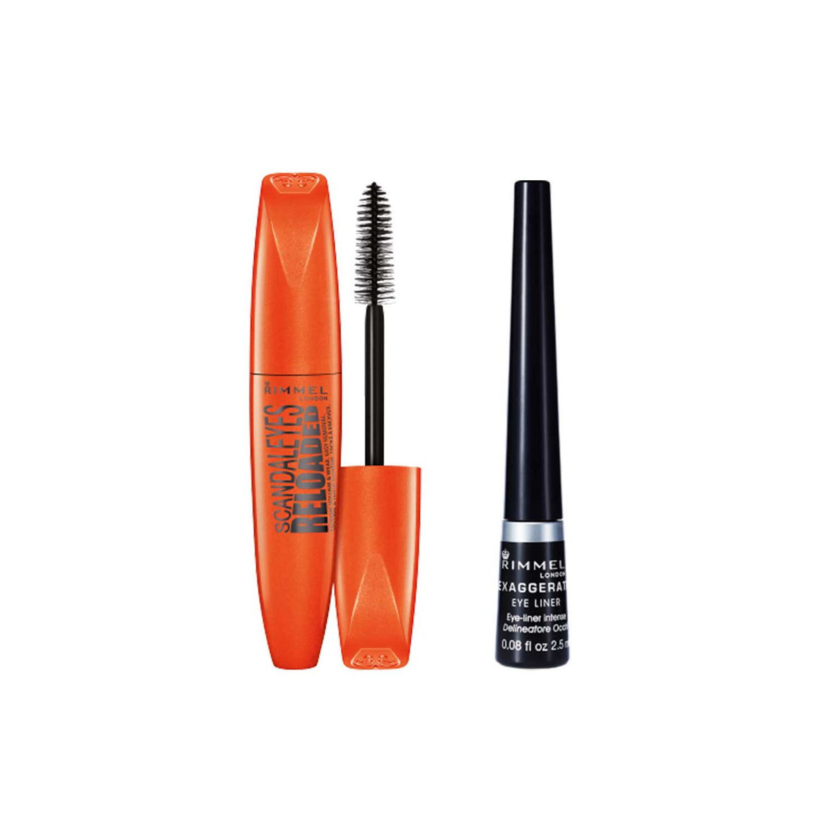 Rimmel London Scandaleyes mascara and Exaggerate eyeliner bundle - British product