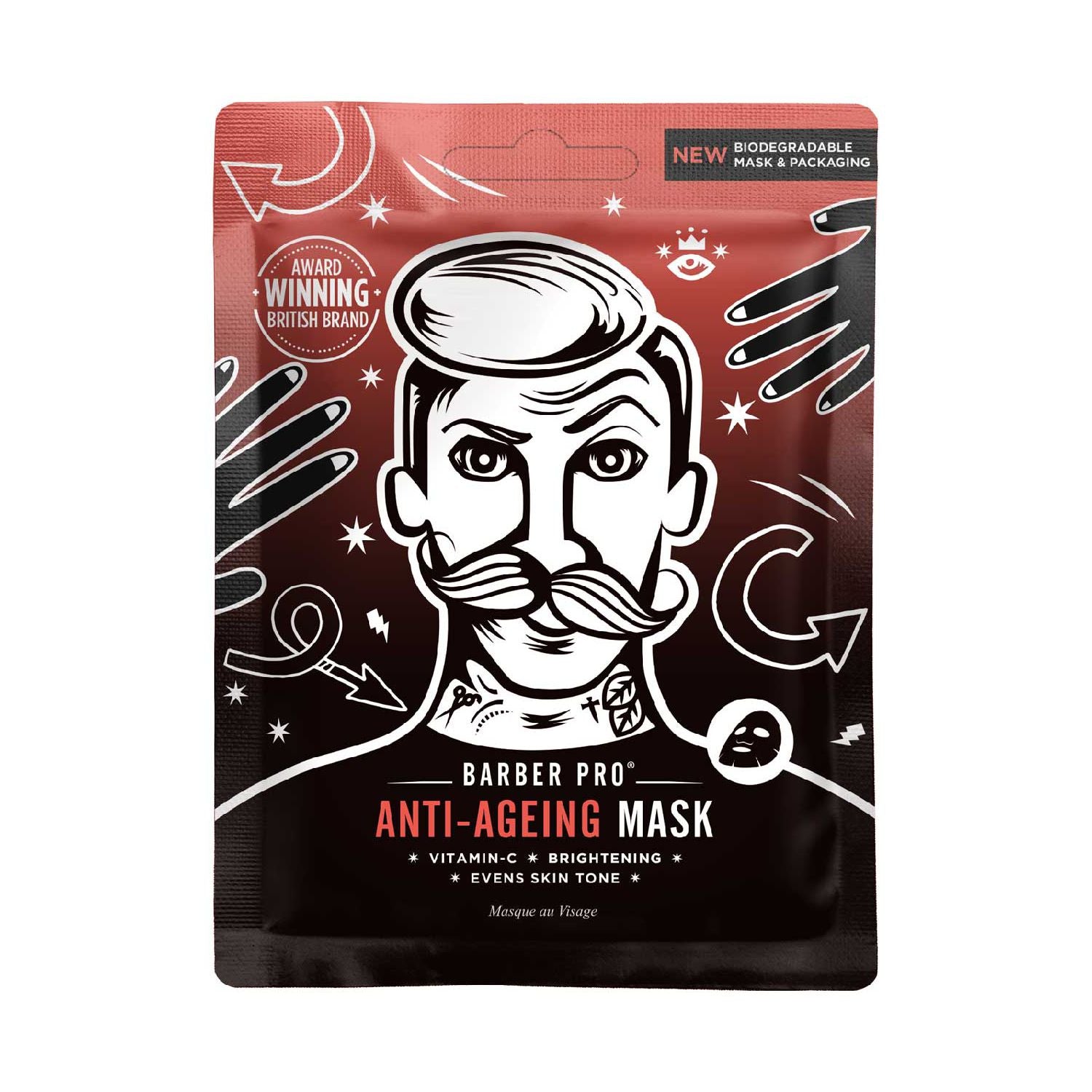 Barber Pro Anti-Ageing Vitamin C Sheet Mask - British product