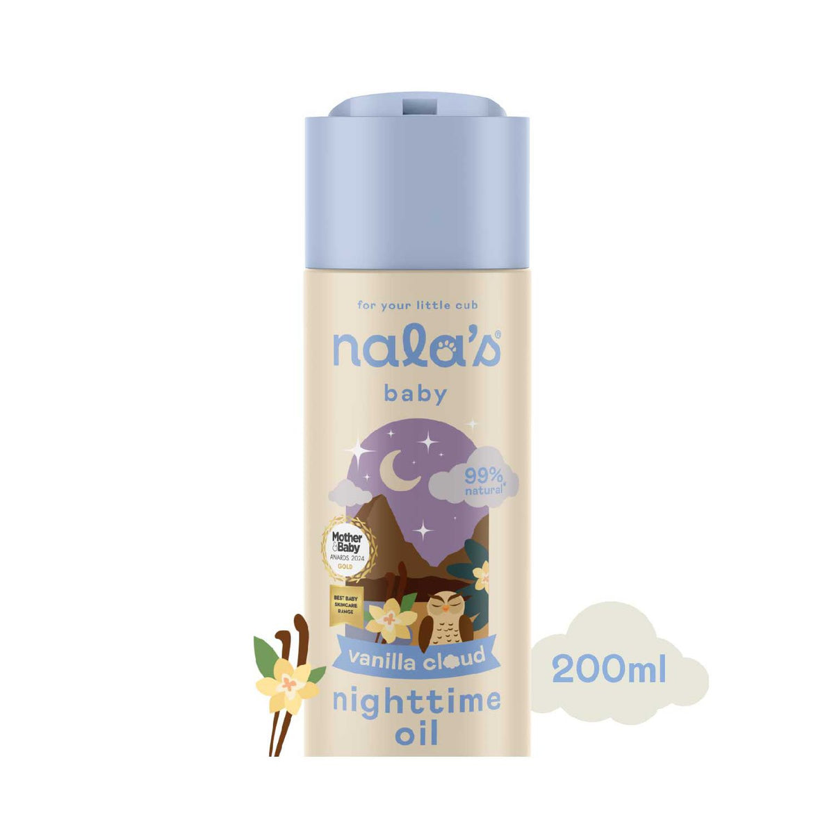 Nala's Baby Nighttime Oil Vanilla Cloud 200ml, UK version