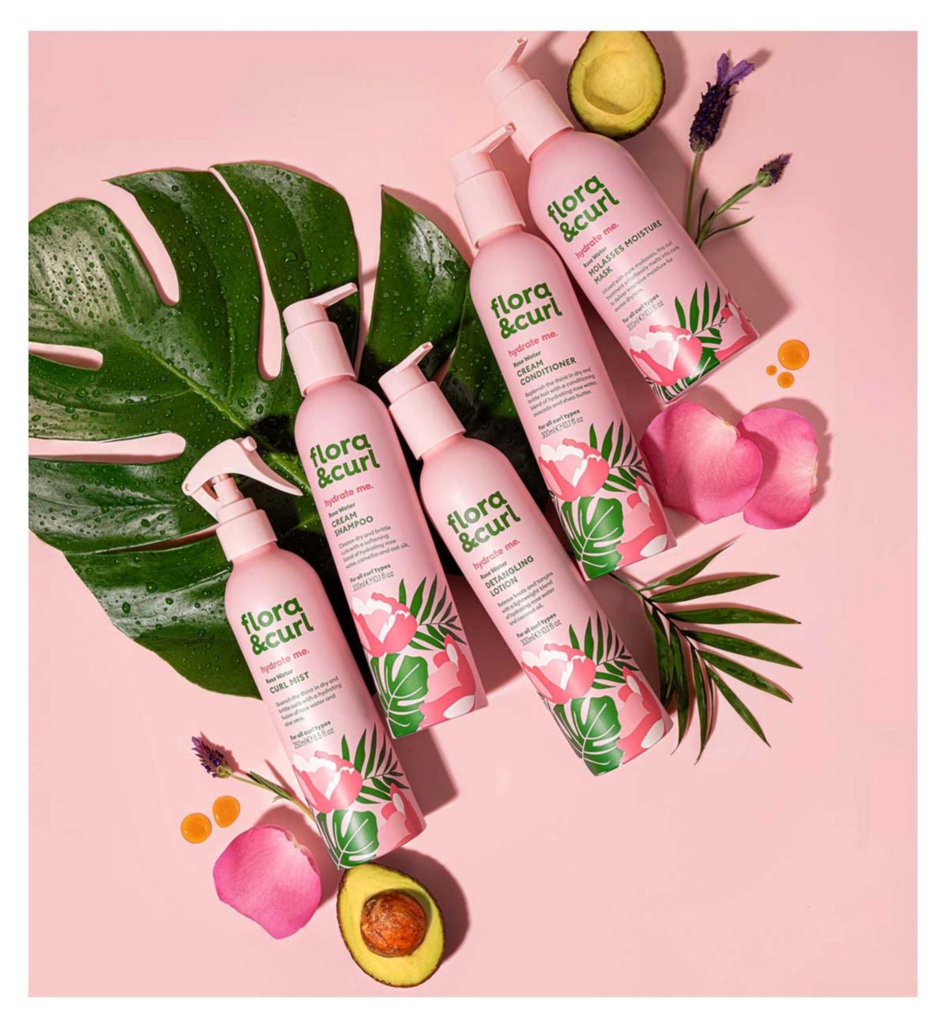 Flora & Curl rose water cream shampoo 300ml, UK version