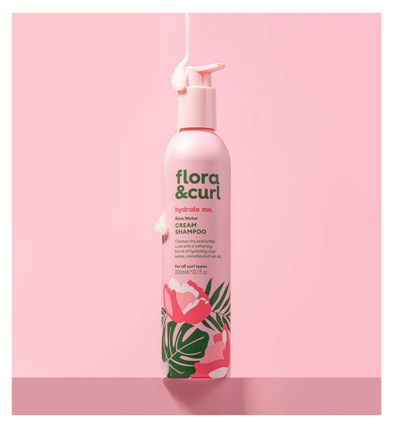Flora & Curl rose water cream shampoo 300ml, UK version