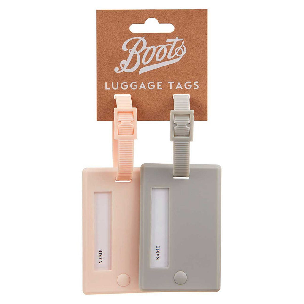 Boots Luggage Tags- Pink & Grey