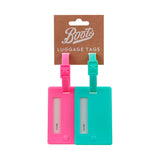 Boots luggage tag neon - British product