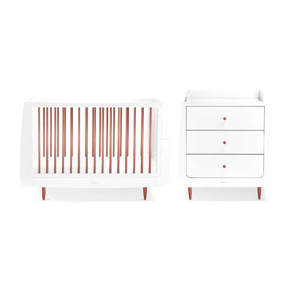 SnuzKot Skandi 2 Piece Nursery Furniture Set - Rose Gold