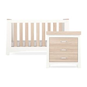 CuddleCo Nursery Furniture Set White and Ash 2 Piece - British product