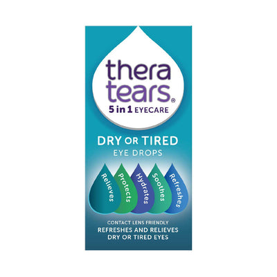 TheraTears Tørre eller trette 5-i-1 øyedråper 10ml