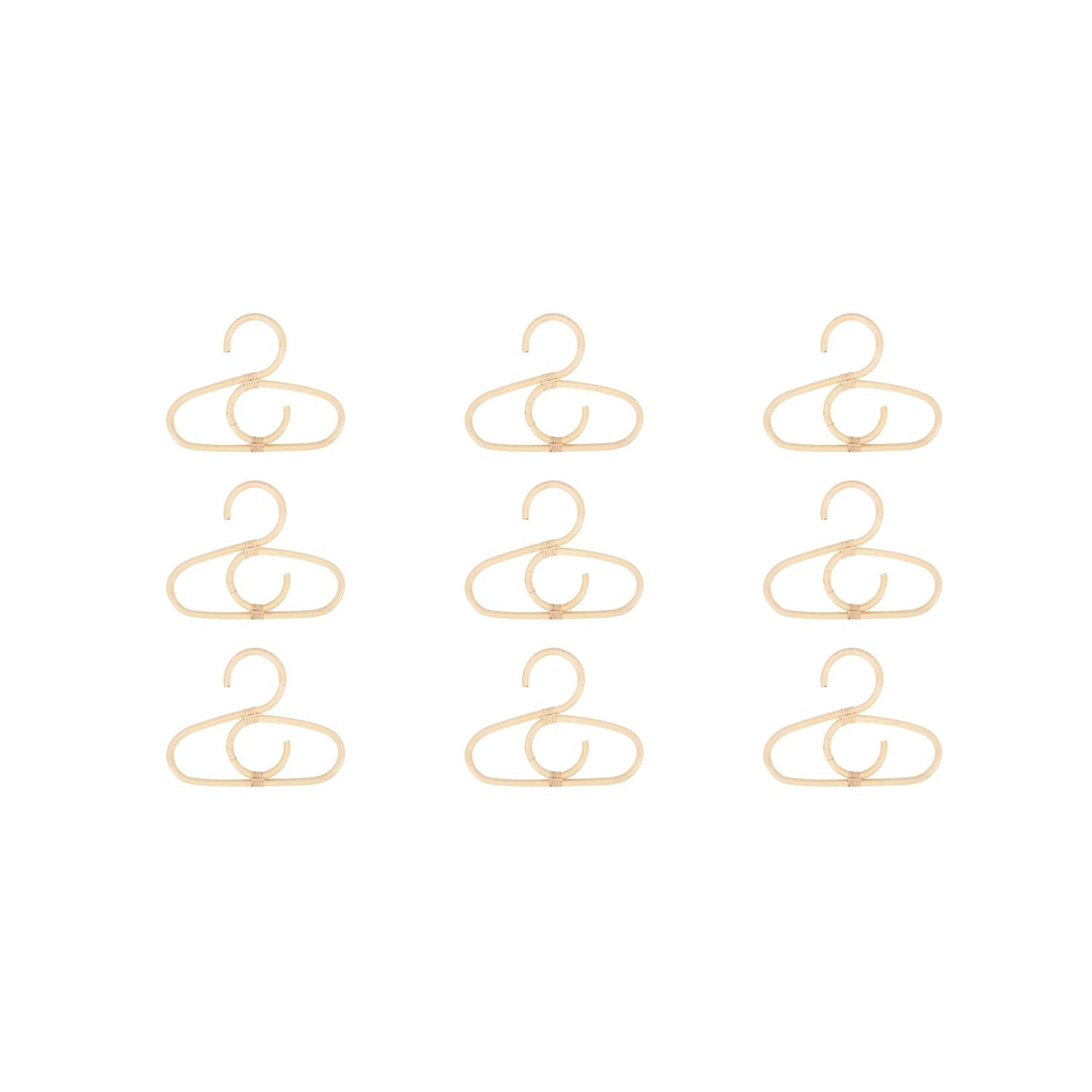 CuddleCo Aria Set of 9 Hangers - Rattan