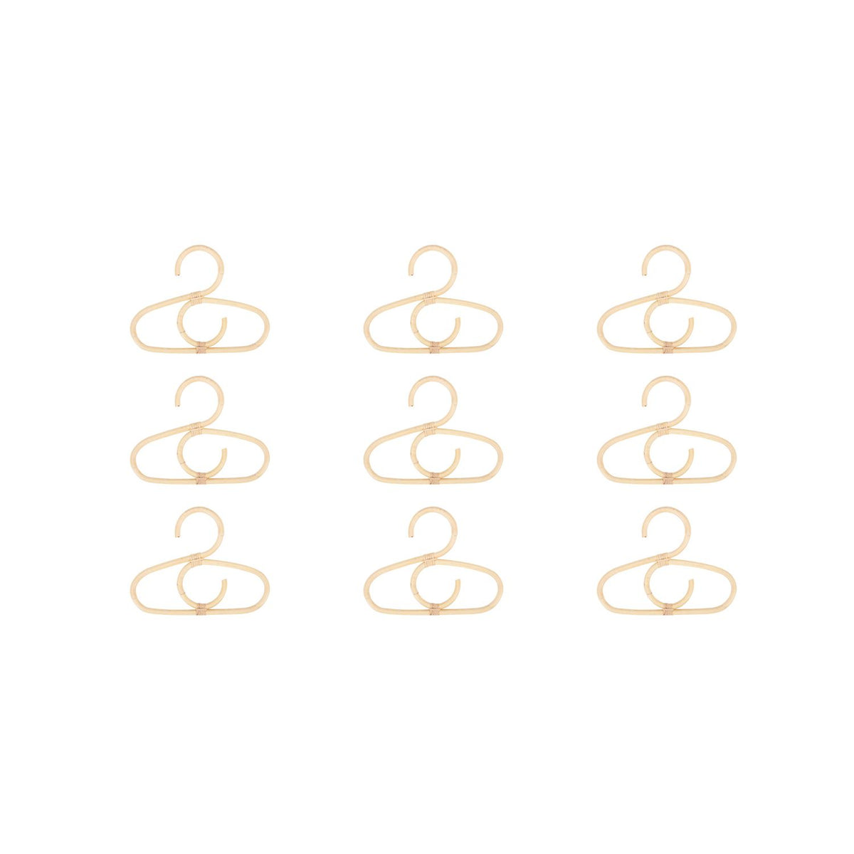 CuddleCo Aria Set of 9 Hangers - Rattan
