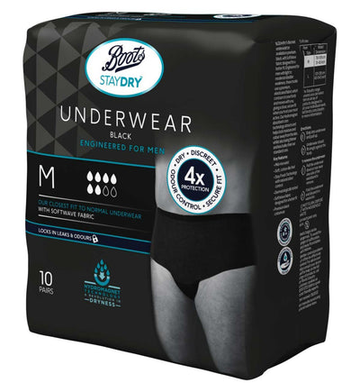 Boots Staydry Herreundertøy Svart Medium 10 Par