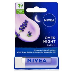 NIVEA Overnight Care Lip Balm Lavender 4.8g, imported from the UK