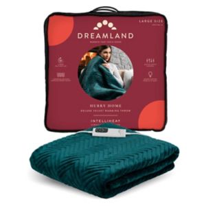 Plaid en velours à chevrons Dreamland vert émeraude