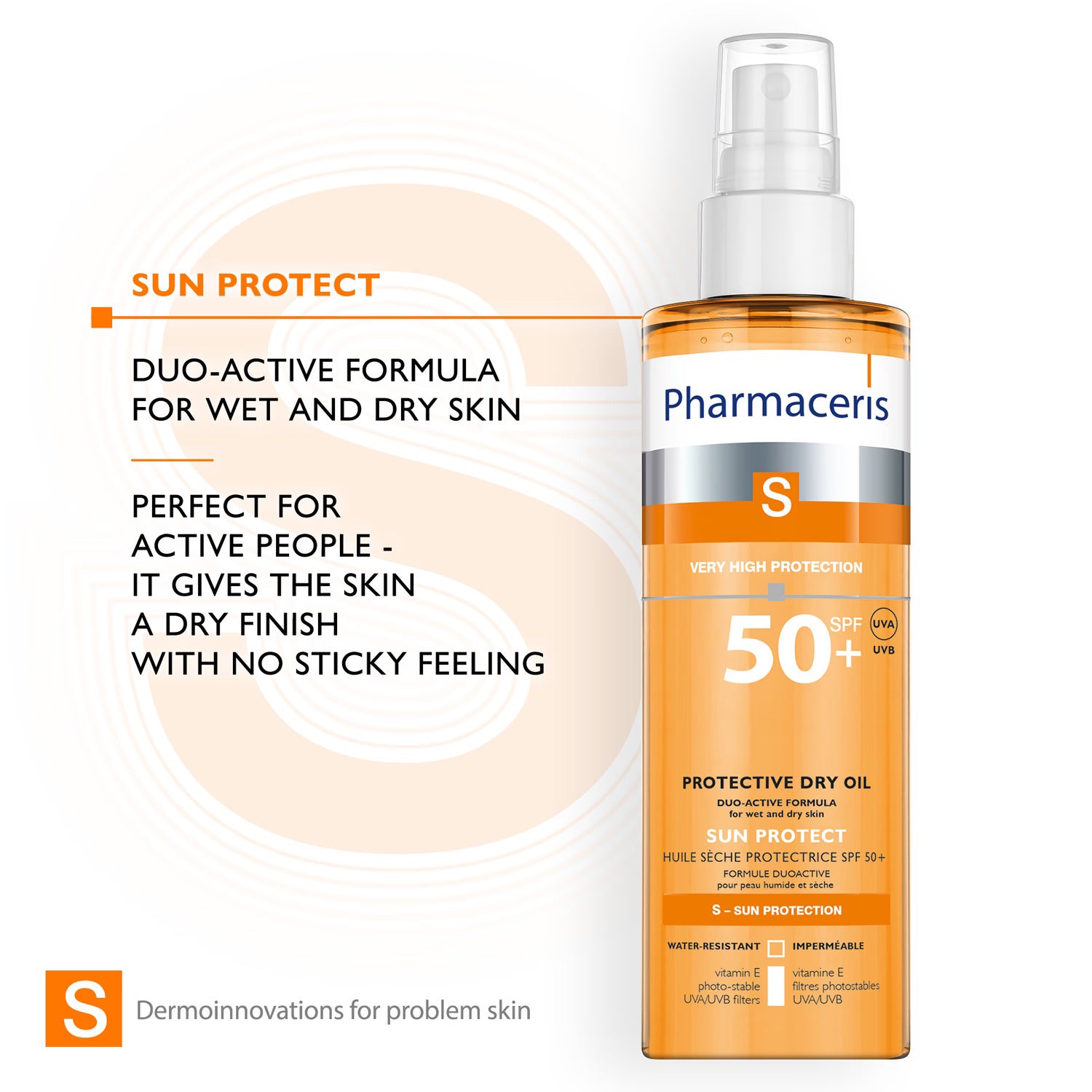 Pharmaceris protective dry oil SPF 50 200ml - British product