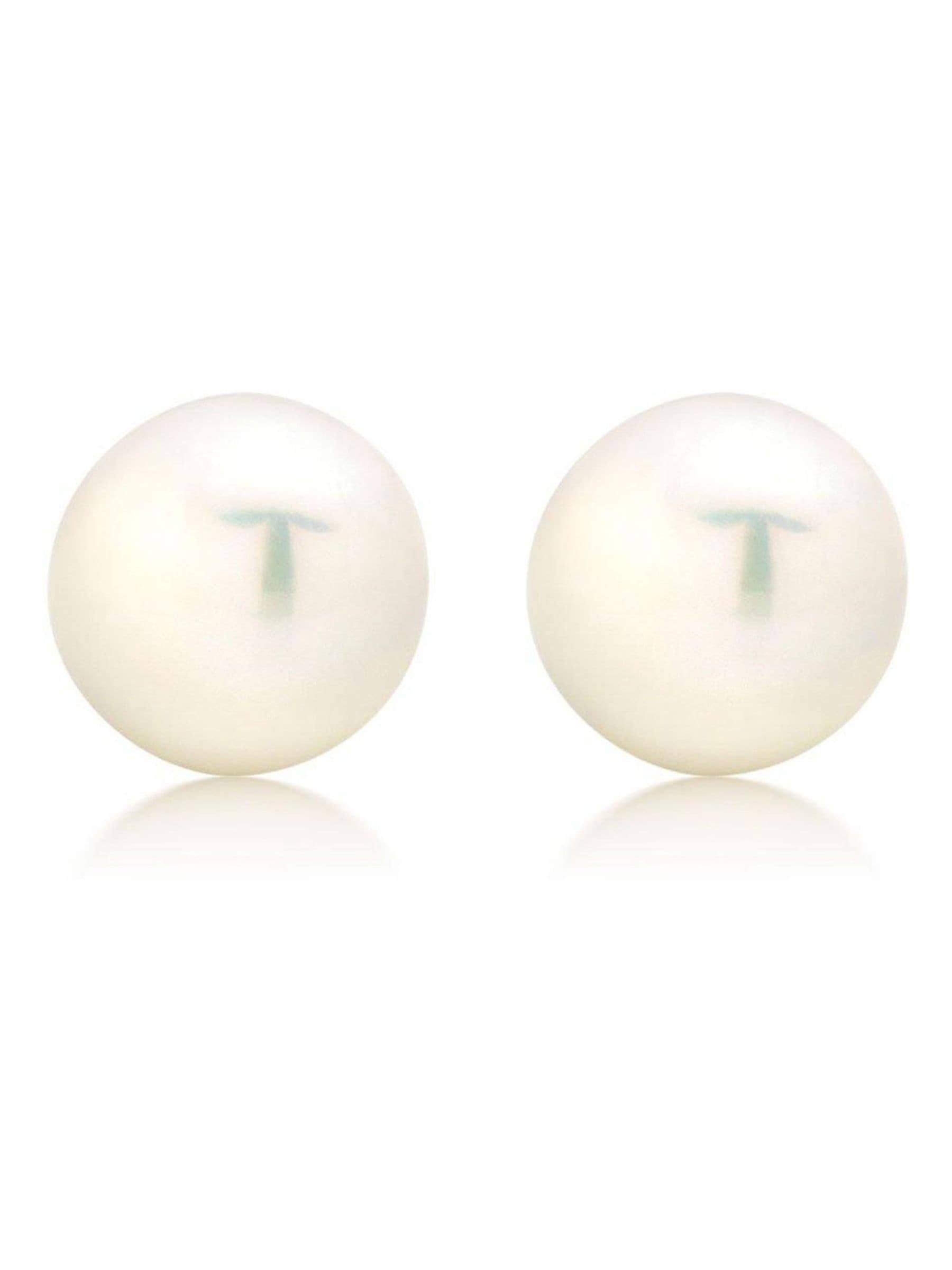 Beaverbrooks freshwater cultured pearl earrings in cream white, 8mm size - British product