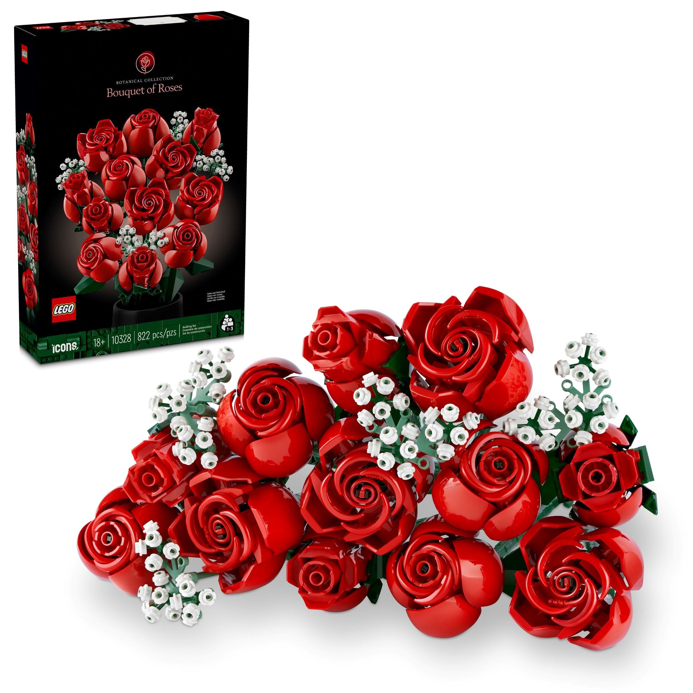 LEGO Bouquet of Roses Botanicals #10328 822 Pieces - British product