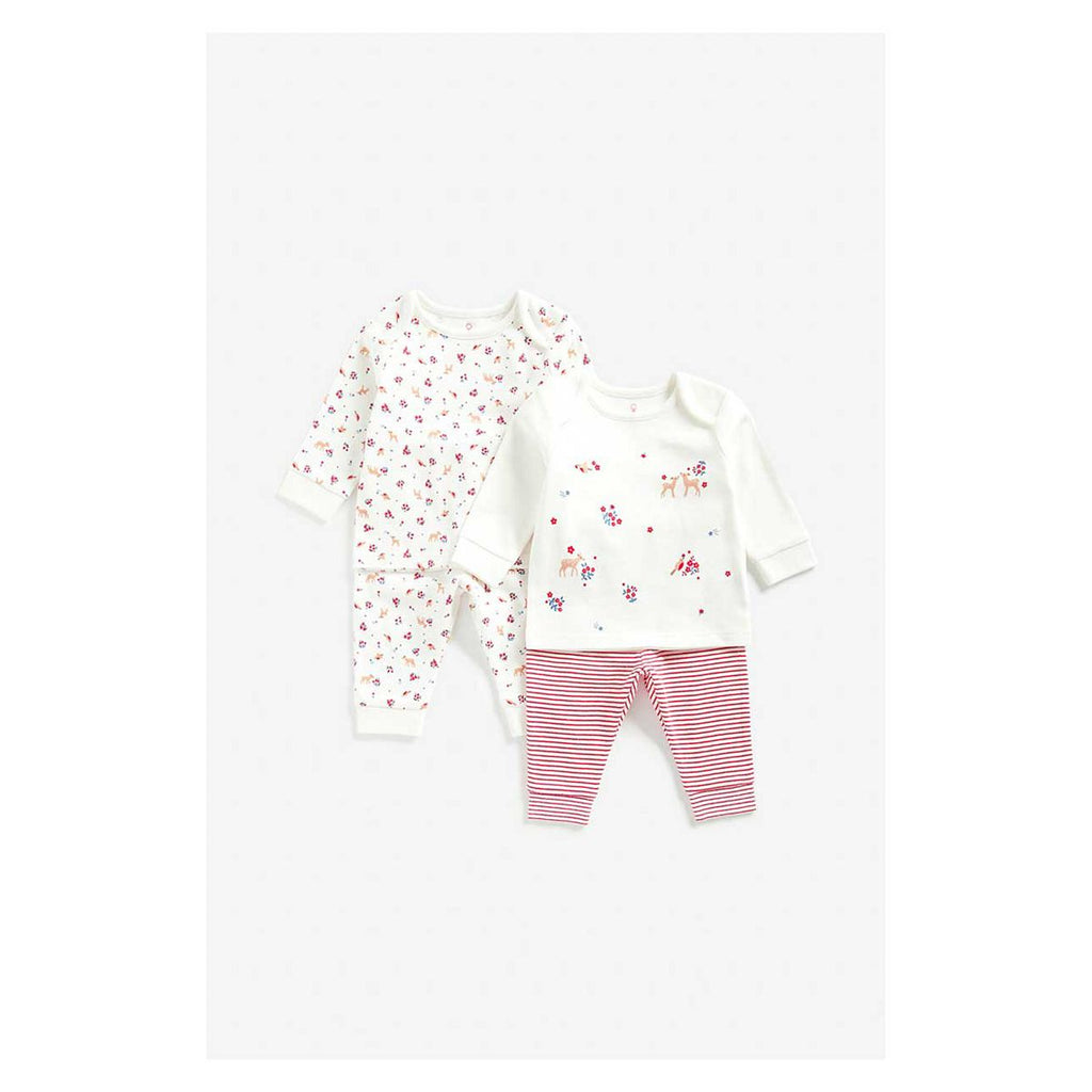 Mothercare Deer Baby Pyjamas - 2 Pack