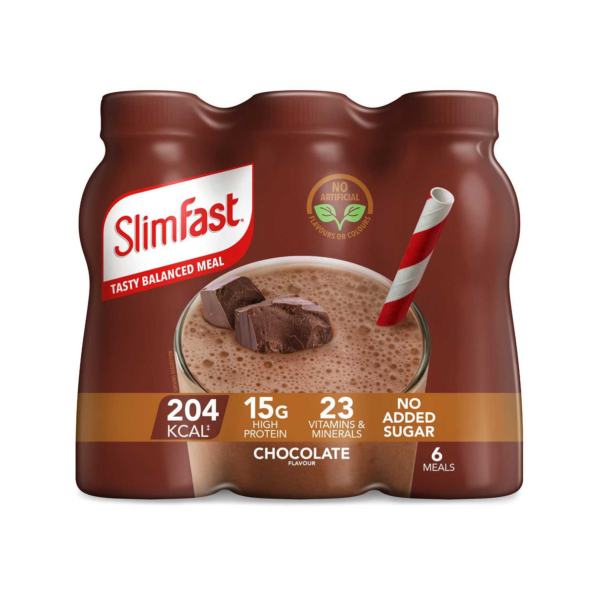 SlimFast chocolate meal replacement shake 6x325ml, UK version