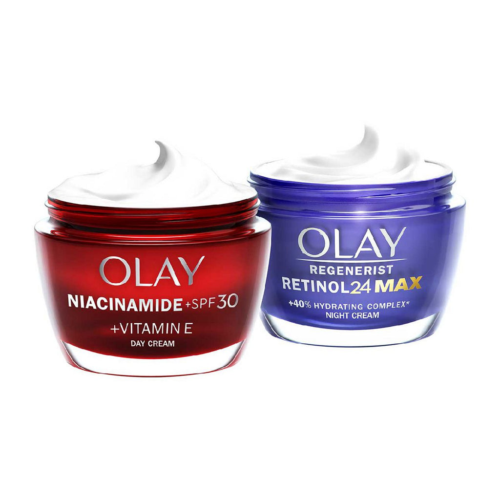 Olay Feel The Firm with Niacinamide + SPF30 Day Moisturiser and Retinol Max Night Moisturiser Bundle