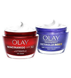 Olay Feel The Firm with Niacinamide + SPF30 Day Moisturiser and Retinol Max Night Moisturiser Bundle GOODS Boots   