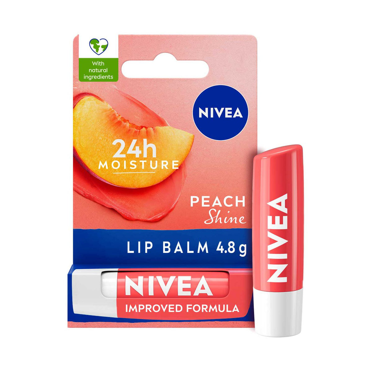 NIVEA lip balm peach fruity shine 4.8g - British product