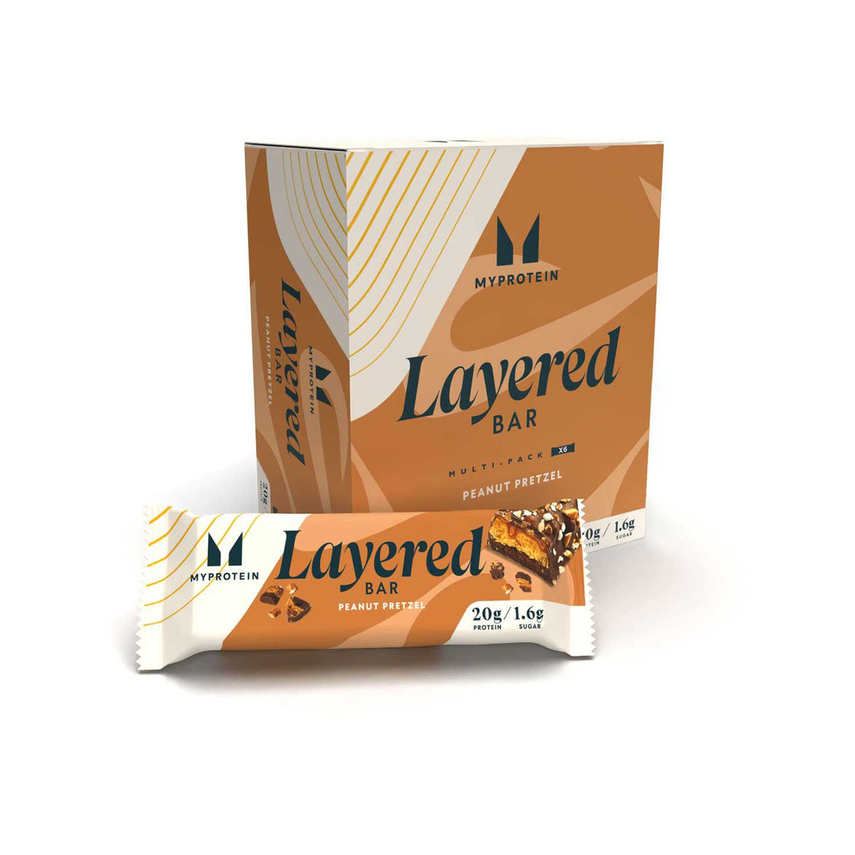 Myprotein chocolate peanut pretzel layered protein bar 60g pack of 6 - British product